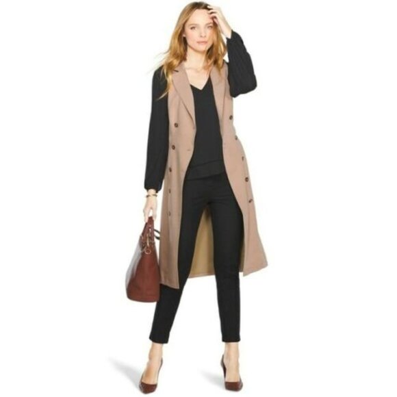 White House Black Market Jackets & Blazers - NWT White House Black Market Sleeveless Trench Jacket Dress Coat Size 6 H12636